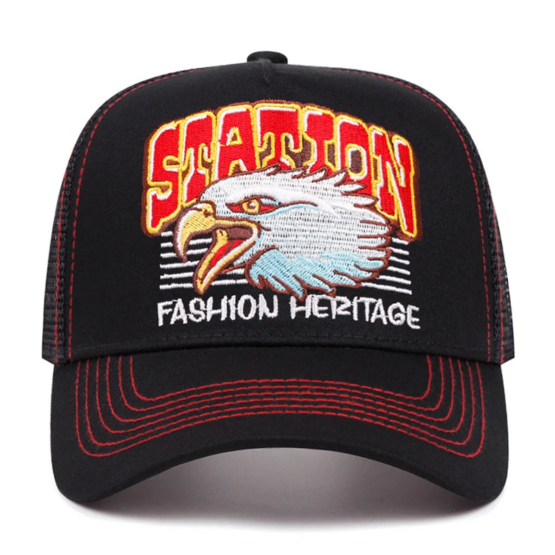 Creative Baseball Hat Station Eagle Head Embroidered Baseball Caps