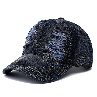 New Style Unisex Cap Tear Style Hole Vintage Starry Sky Pattern Baseball Caps