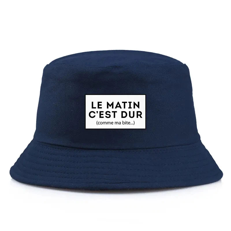 Le Matin C’est Dur Comme Ma Bite Reversible Bucket Hat Adult Funny