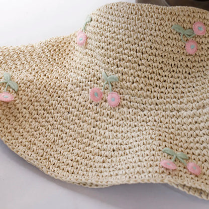 Straw Hat Summer Women Visor Bucket Hat