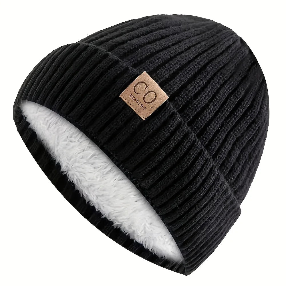 Women Brimless Cap Women Men Warm Lined Knit Ski Beanie Knitted Hats