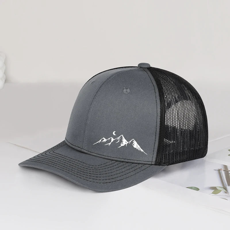 Moon Mountain Print Baseball Cap