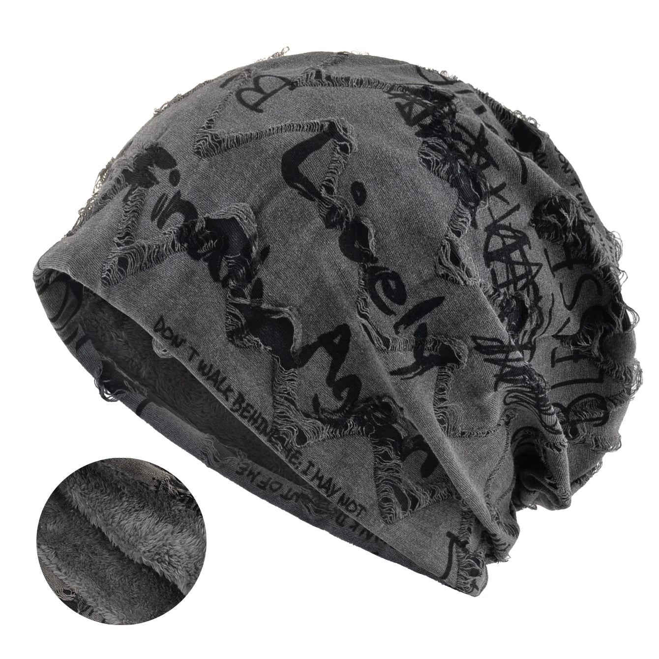 Letter Print Beanie Hat For Women Men Vintage