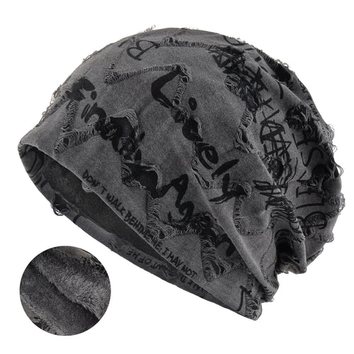 Letter Print Beanie Hat For Women Men Vintage