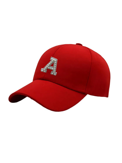 1 Pc Pearl Letter A-Z Women's Couple Woman's Stylish Baseball Cap
