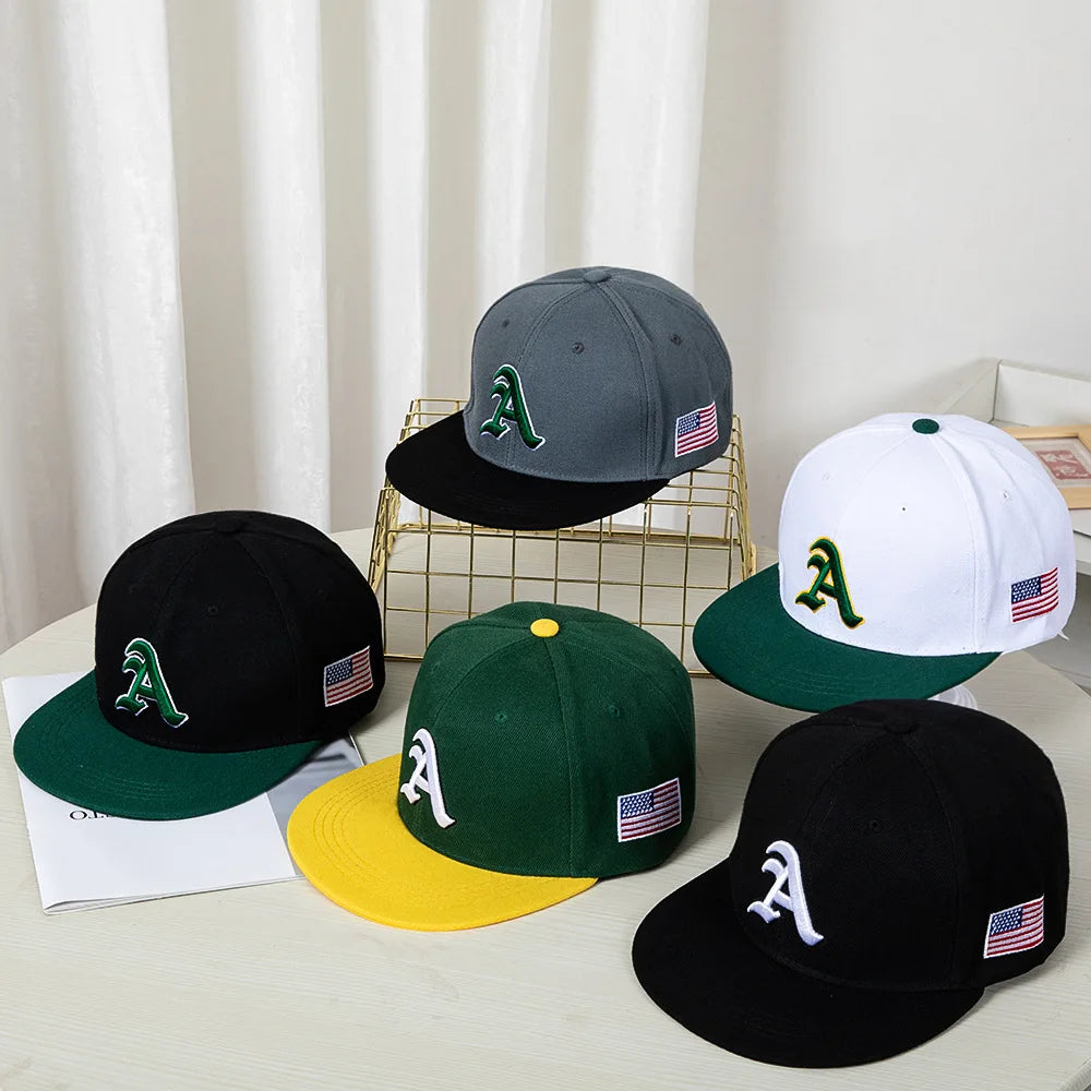 Hip Hop Style Baseball Cap With A Flat Top Color Patching Letter Embroidery Suitable For Both