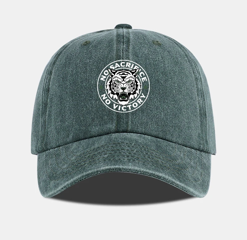 Tiger Logo Washed Baseball Cap Soft Comfortable Lightweight Breathable Adjustable Trendy Fashion Unisex