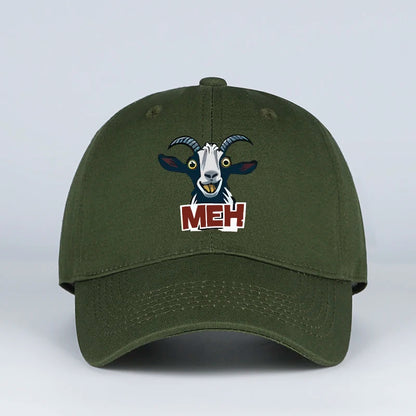 Goat Head MEH Print Soft Top Baseball Cap Soft Comfortable Breathable Adjustable Playful Quirky Trendy Fashionable Unisex