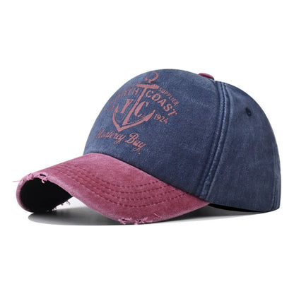 Retro Washed Letter Print Cap Outdoor Sports Baseball Cap