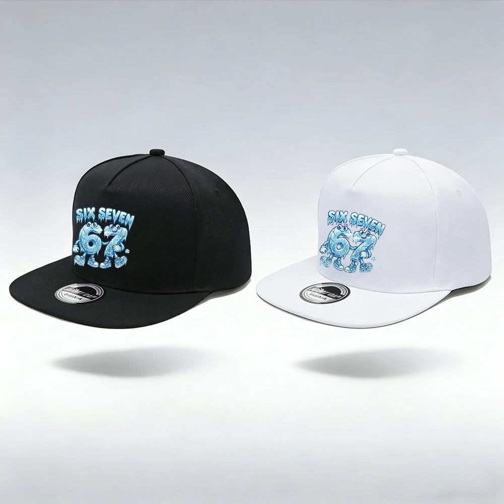1/2 PC of 67 Ice Cartoon Printed Flat Bottom Brim Snapback Cap