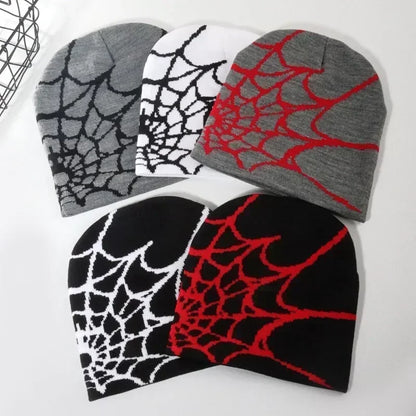 Knitting Spider Web Design Hat Skullies Beanies