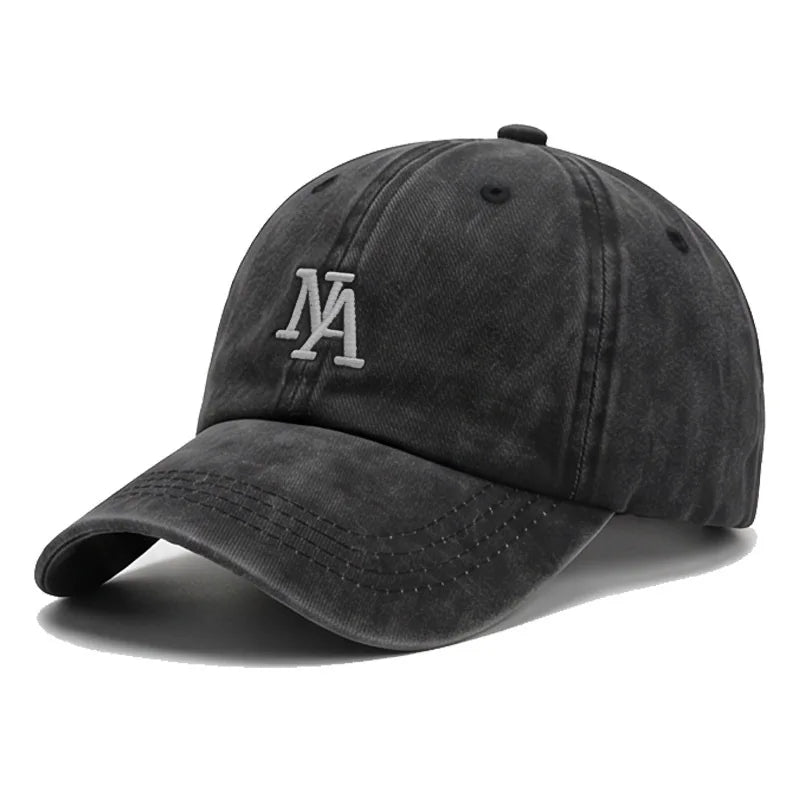 Washed Embroidered Letter Cap Retro Face Small Soft Top Baseball Cap Spring And Autumn Travel Sun Protection Hat