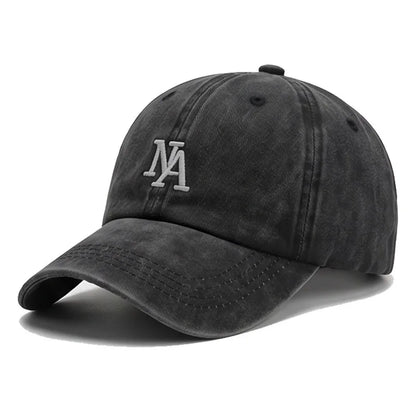 Washed Embroidered Letter Cap Retro Face Small Soft Top Baseball Cap Spring And Autumn Travel Sun Protection Hat
