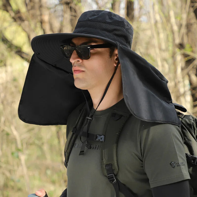 Large Shawl Sunscreen Neck Protection Big Brim Sun Hat  Fisherman Hats