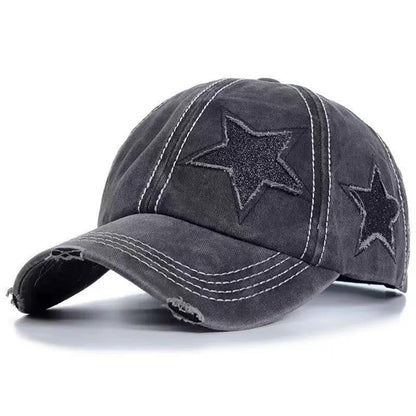 Unisex Star Embroidery Baseball Caps Spring Autumn
