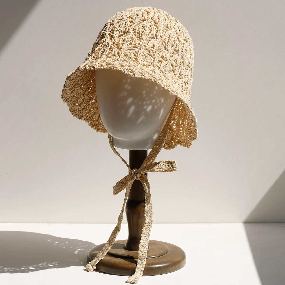 Women Bucket Hat Summer Hollow Out Thin Breathable Sun Hat