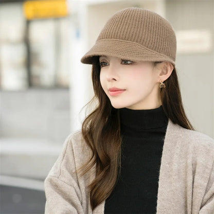 Winter Knitted Baseball Cap For Women's Caps