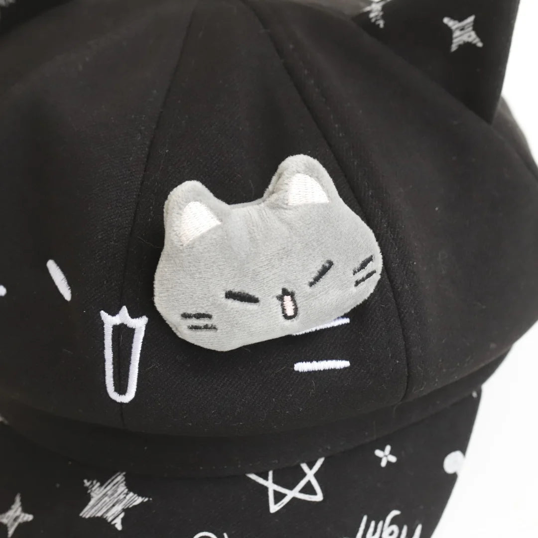2026 New Cute Cat Ear Octagonal Hat