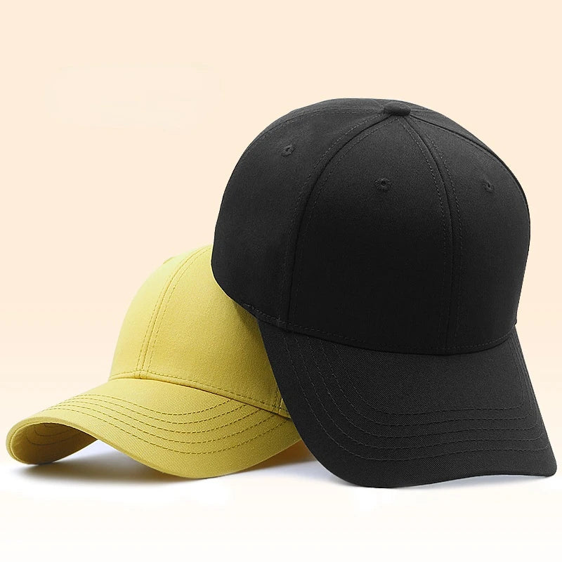 Adult Hard Cotton Big Size Baseball Hat Woman Solid Color Sun Cap Hiphop Man