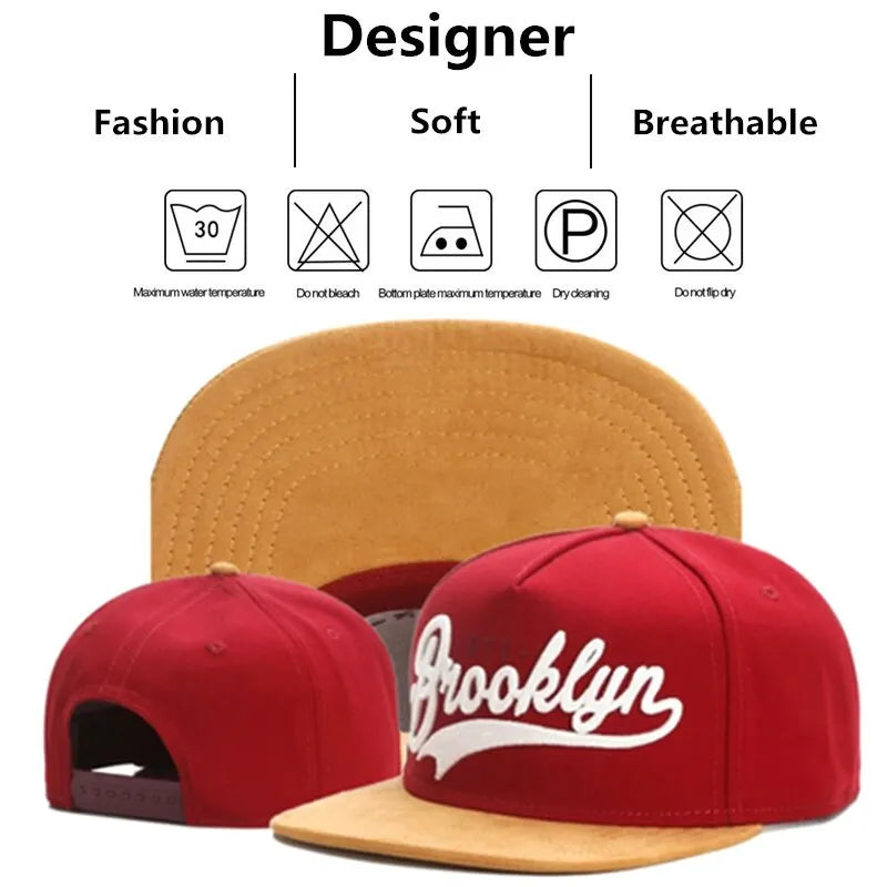 Unisex Brooklyn Embroidery Hip-Hop Hats Outdoor Adjustable