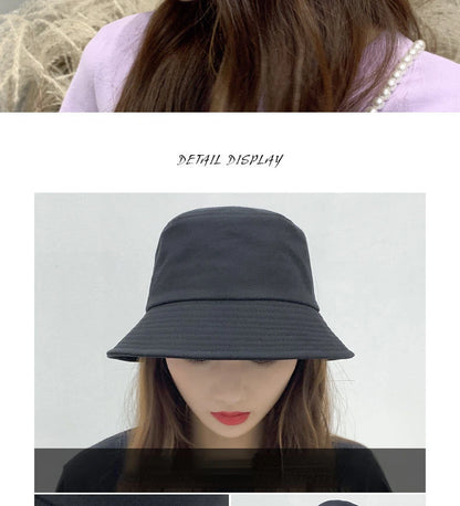 Fashion Bucket Hats Solid Panama Sunscreen Fisherman Cap Outdoor Beach Sun Cap Hat For Women Men