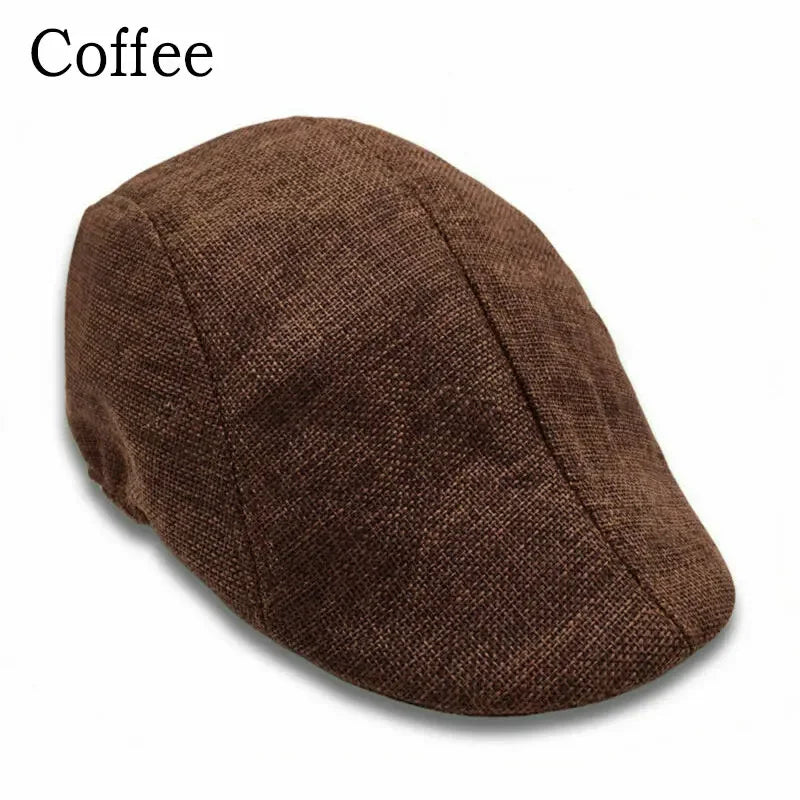 Men Berets Cap British Style 2024 New Autumn Summer Linen Hats