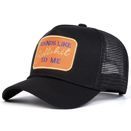 Unisex Bullshit Letter Embroidery Baseball Net Caps Spring Summer
