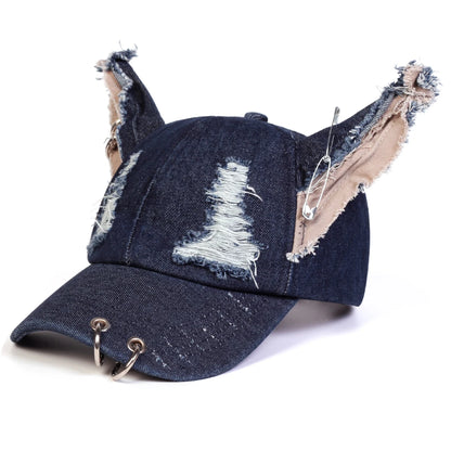 Unisex Cute Ear Design Iron Ring Cowboy Baseball Caps