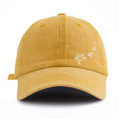 Turtle Print Washed Baseball Cap
