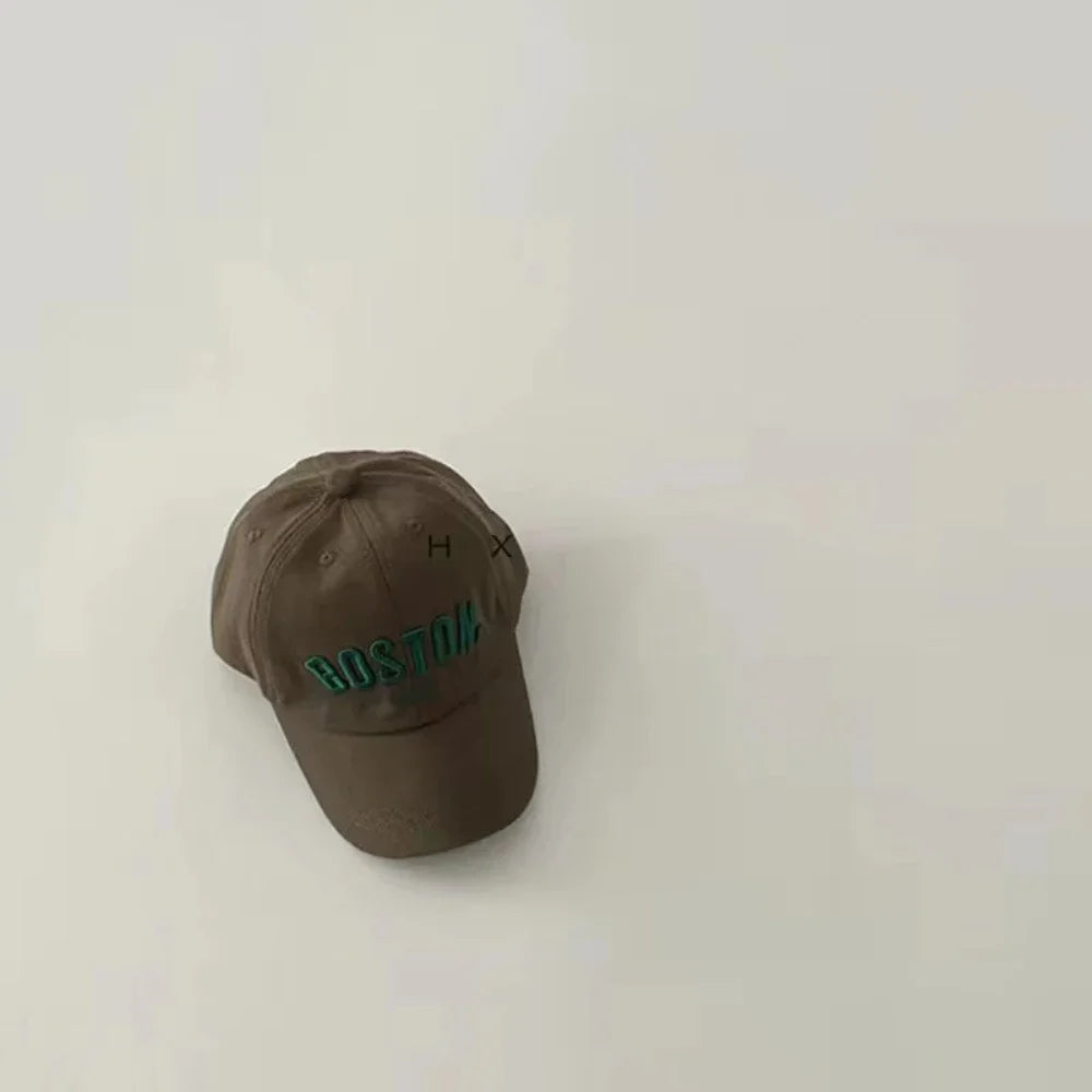 Solid Letter Kids Baseball Cap Embroidery Children Girls Boys Sun Hat