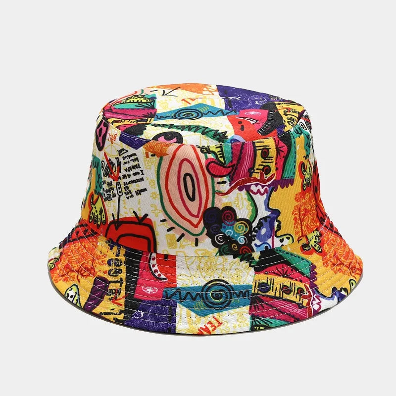 Unisex Panama Bucket Hats Ethnic Style Pattern Fisherman Cap For Men And Women