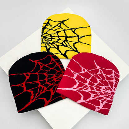 Y2K Web Wool Knitted Hats Hip Hop Warm Gothic Retro