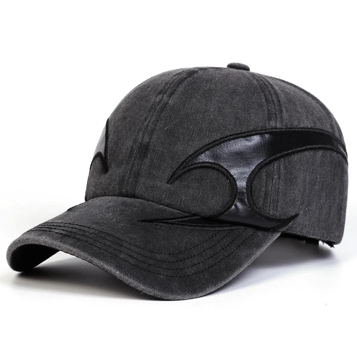 Unisex Boomerang Leather Label Wash Baseball Caps Spring and Autumn