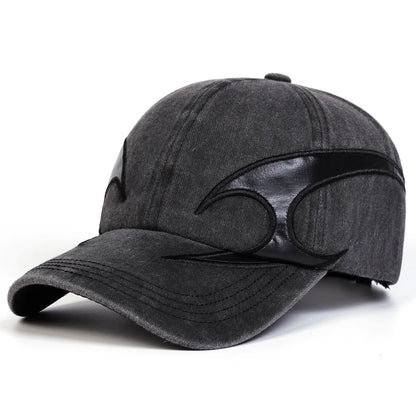Unisex Boomerang Leather Label Wash Baseball Caps Spring and Autumn