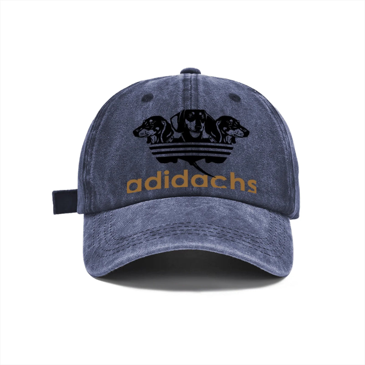 Vintage Washed Baseball Cap Unisex Distressed Snapback Hat Grey Dachshund Dog Graphic Embroidery Adjustable Dad Hat Streetwear
