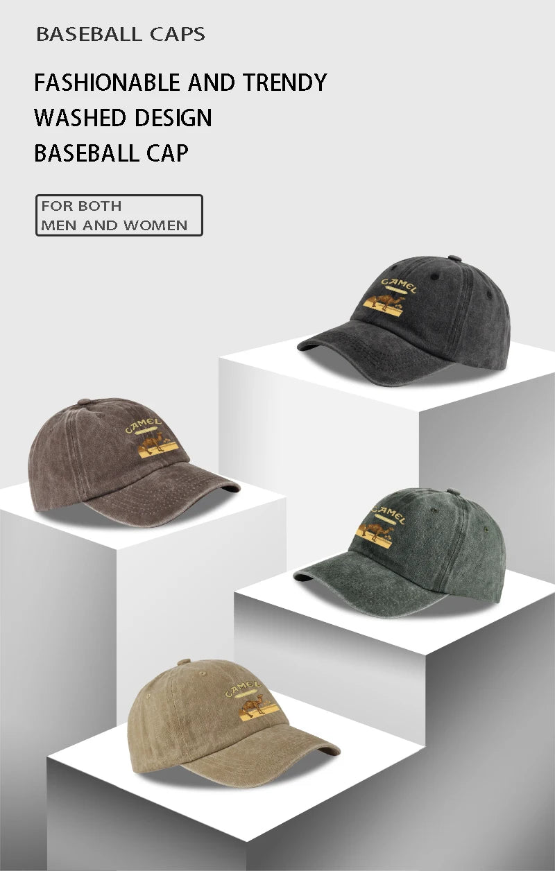 Camel Print Baseball Cap Classic Minimalist Retro Style Breathable Soft Fabric Perfect Daily Wear Adjustable