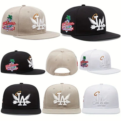1/2/3/4PCS Fashion Unisex LA Embroidery Snapback Caps Los Angeles Angel Wings Hip Hop Caps