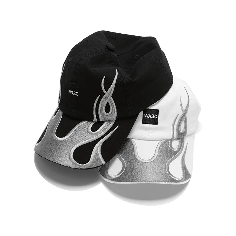 Flame Cotton Washed Baseball Hats