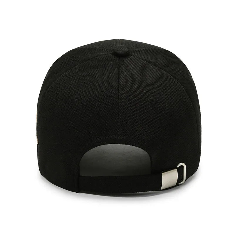 White Golden Letter Baseball Cap For Men
