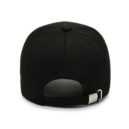 White Golden Letter Baseball Cap For Men