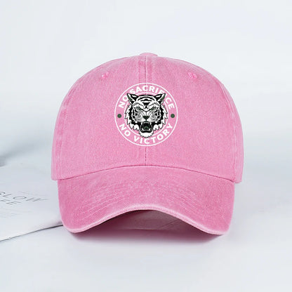 Tiger Logo Washed Baseball Cap Soft Comfortable Lightweight Breathable Adjustable Trendy Fashion Unisex