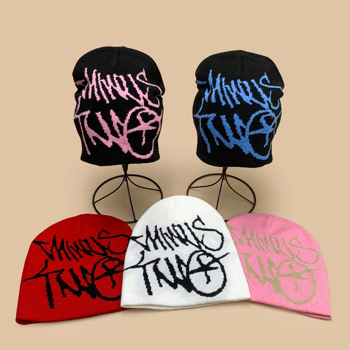 Niche American Street Jacquard Letters Knitted Hats New Men Women