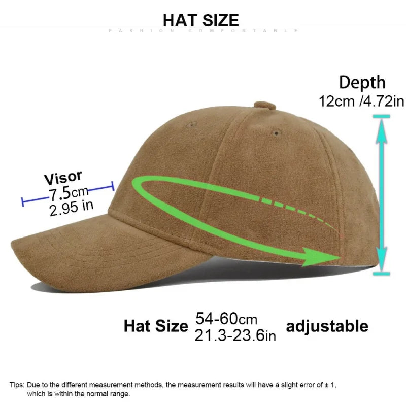 Fashion False Suede Baseball Caps For Men Women Autumn Winter Solid Retro Unisex  Adjustable Sun Caps