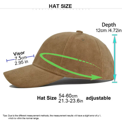 Fashion False Suede Baseball Caps For Men Women Autumn Winter Solid Retro Unisex  Adjustable Sun Caps