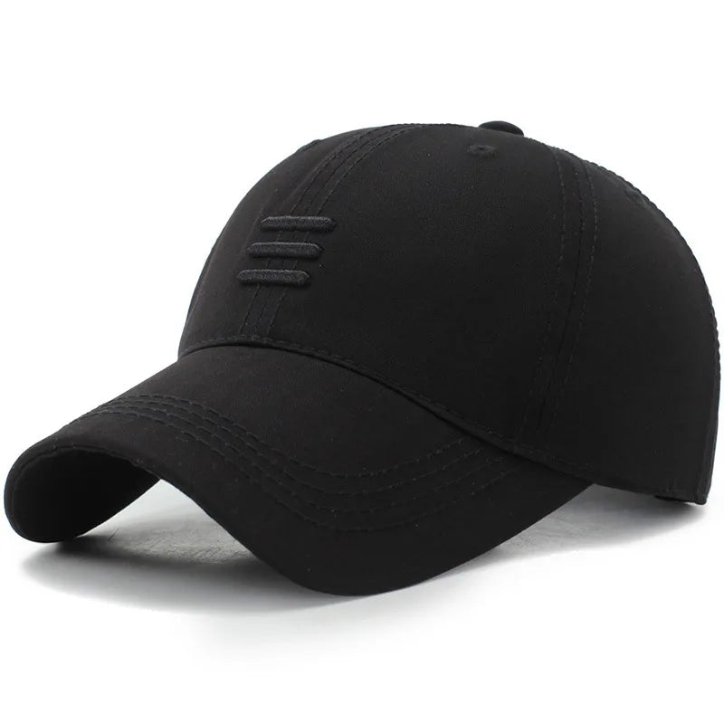 Three Horizontal Lines Embroidery Baseball Caps