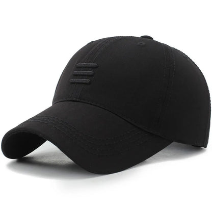 Three Horizontal Lines Embroidery Baseball Caps
