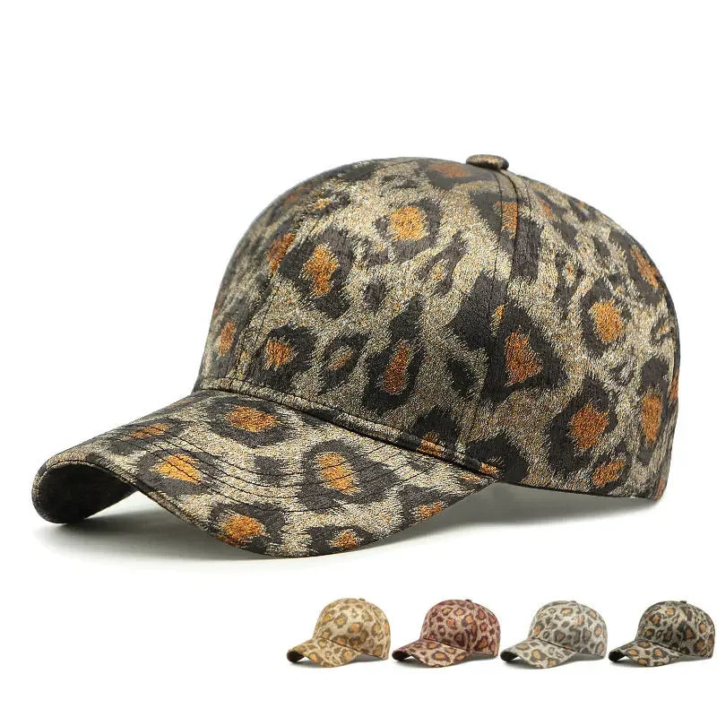 Spring And Summer Polyester Leopard Print Casquette Baseball Cap
