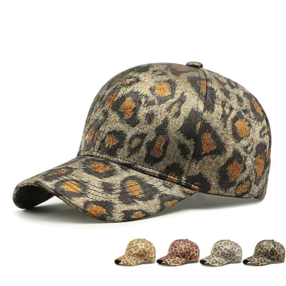 Spring And Summer Polyester Leopard Print Casquette Baseball Cap