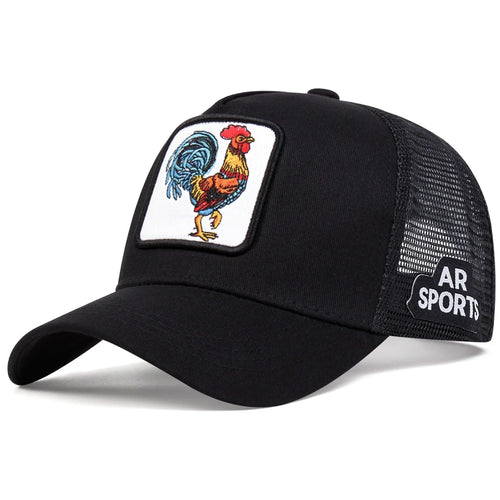 Spring Animal Embroidery Net Rooster Hat Male and Female Animal Baseball Hat
