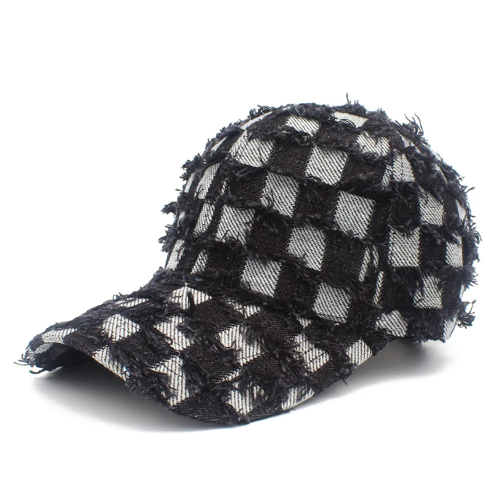 Plaid Baseball Cap Men Women Outdoor Sport Caps